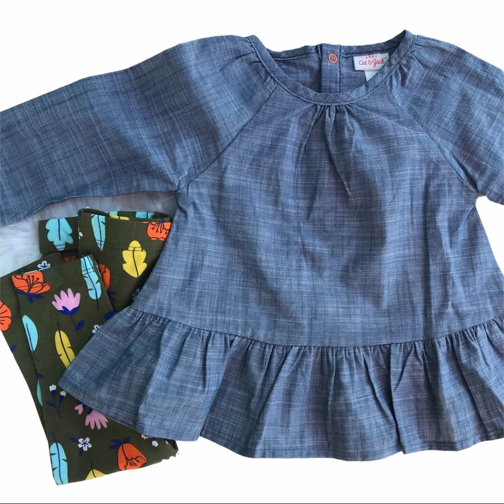 Cat & Jack floral chambray